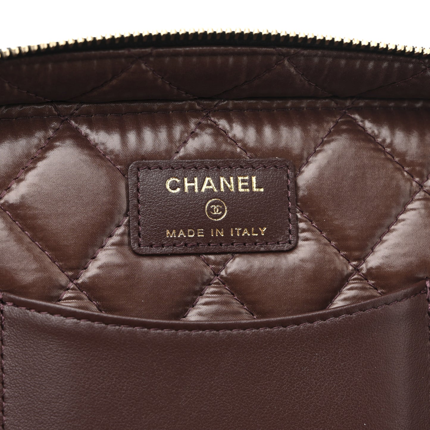 Caviar Quilted Large Vanity Pouch Black
