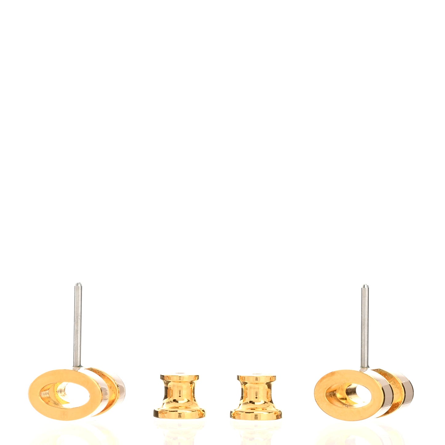 Gold Lacquered Mini Pop H Earrings Marron Glace