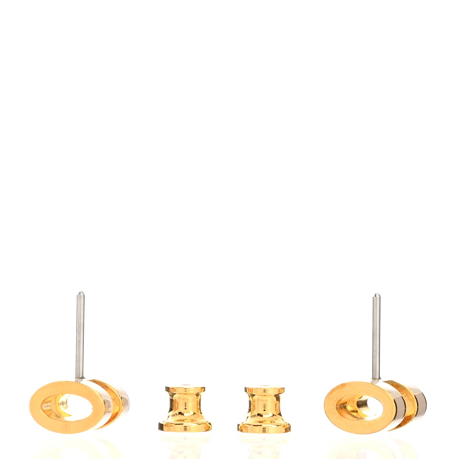Hermes Gold Lacquered Mini Pop H Earrings Marron Glace 5 of 6