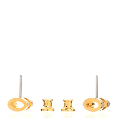 Hermes Gold Lacquered Mini Pop H Earrings Marron Glace 5 of 6