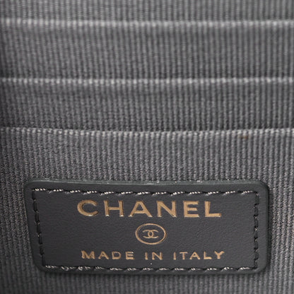 Chanel Caviar Quilted Mini Boy Wallet On Chain WOC Dark Gray 6 of 11
