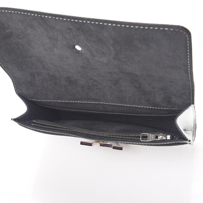 Louis Vuitton Metallic Calfskin Louise EW Lock Clutch Silver 5 of 9