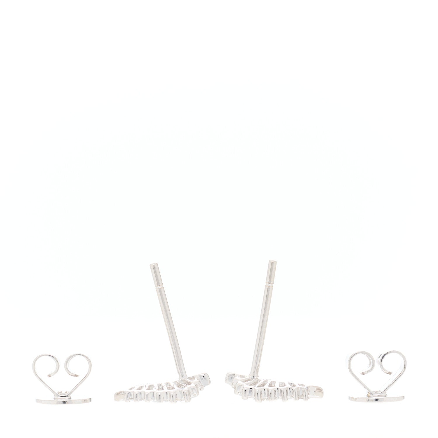 Anita Ko 18K White Gold Diamond Small Palm Leaf Earrings 3 of 4