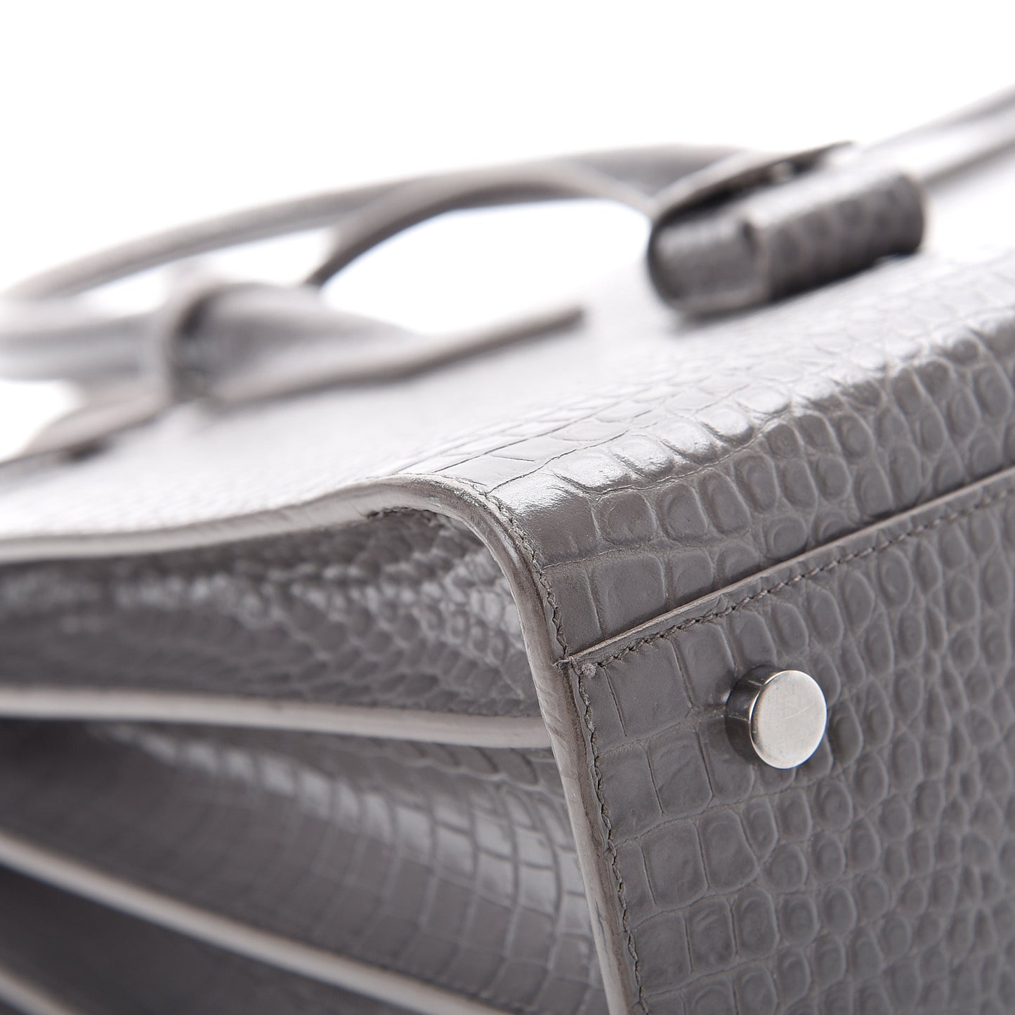 Calfskin Crocodile Embossed Small Sac De Jour Fog