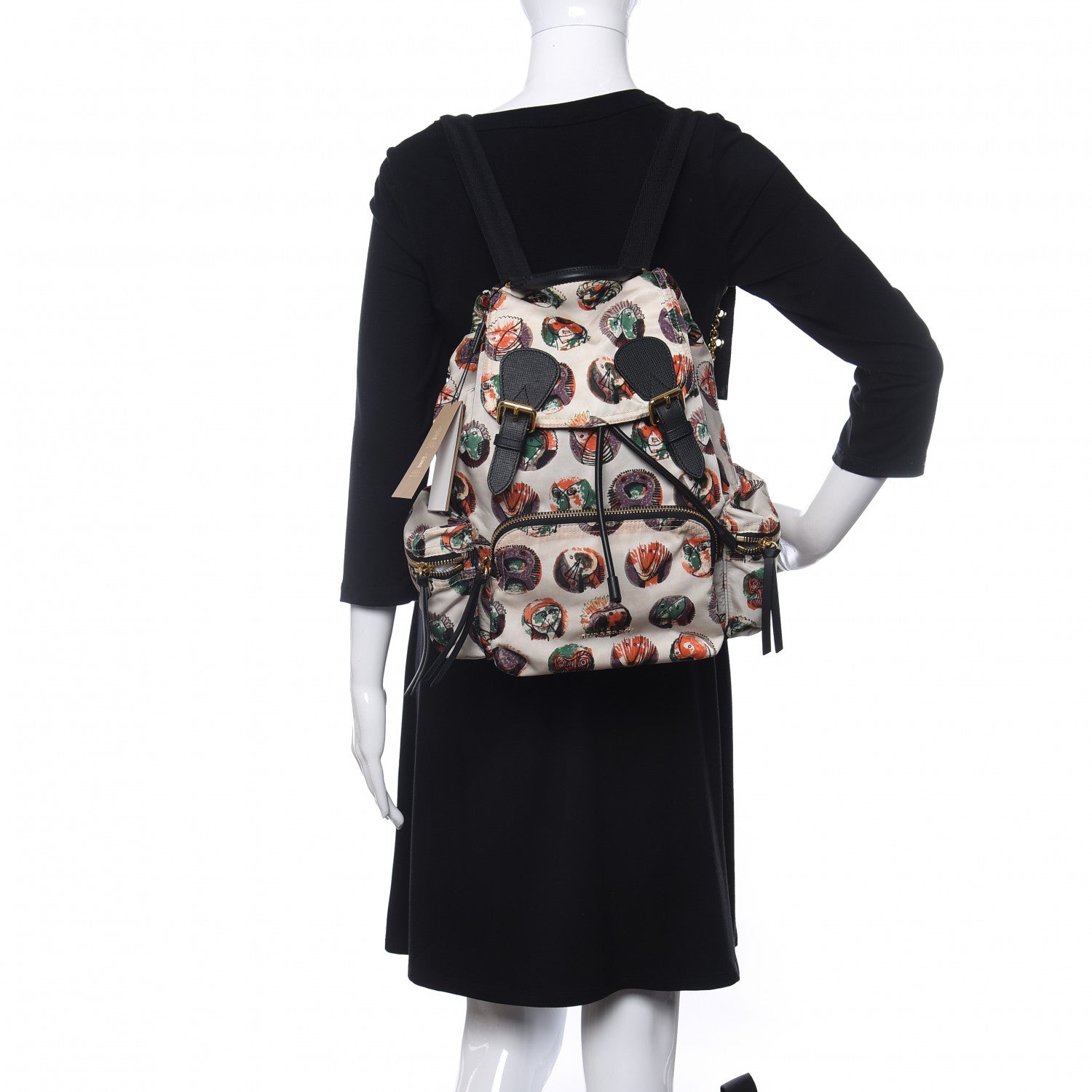 Burberry Prorsum Nylon Pallas Heads Print Medium Rucksack Backpack Natural White 2 of 10