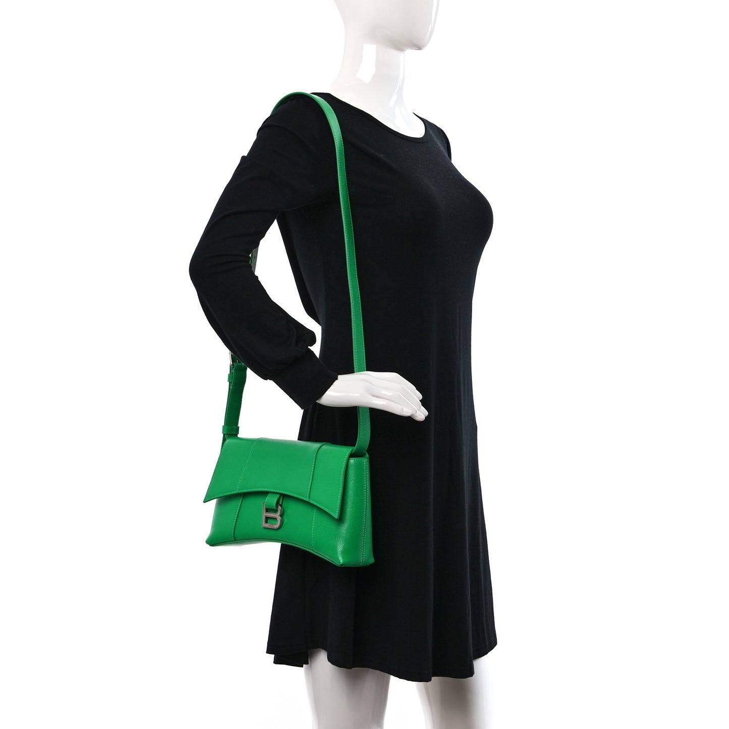 Grained Calfskin XS Downtown Shoulder Bag Vivid Green