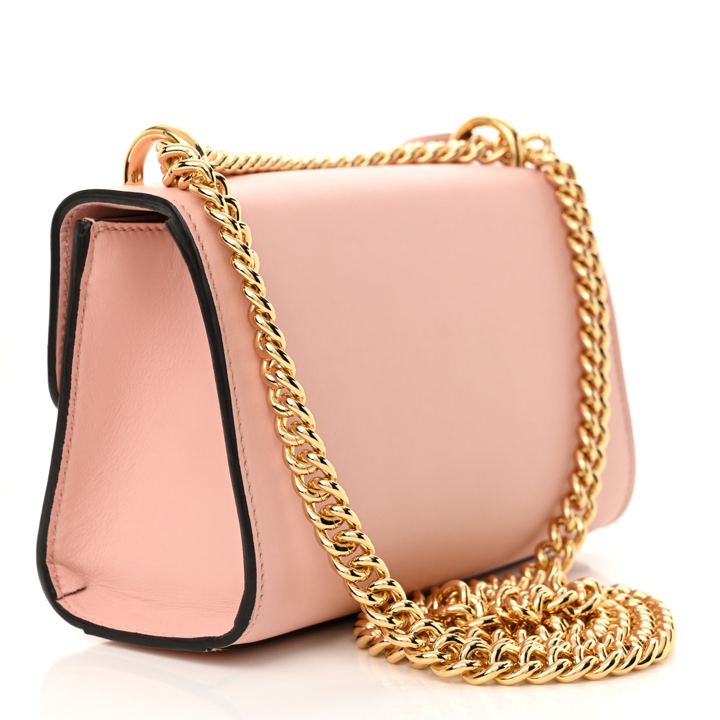 Calfskin Crystal Star Embroidered Small Padlock Shoulder Bag Perfect Pink Multicolor