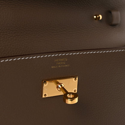 Hermes Evercolor Kelly Wallet To Go Etoupe 6 of 10