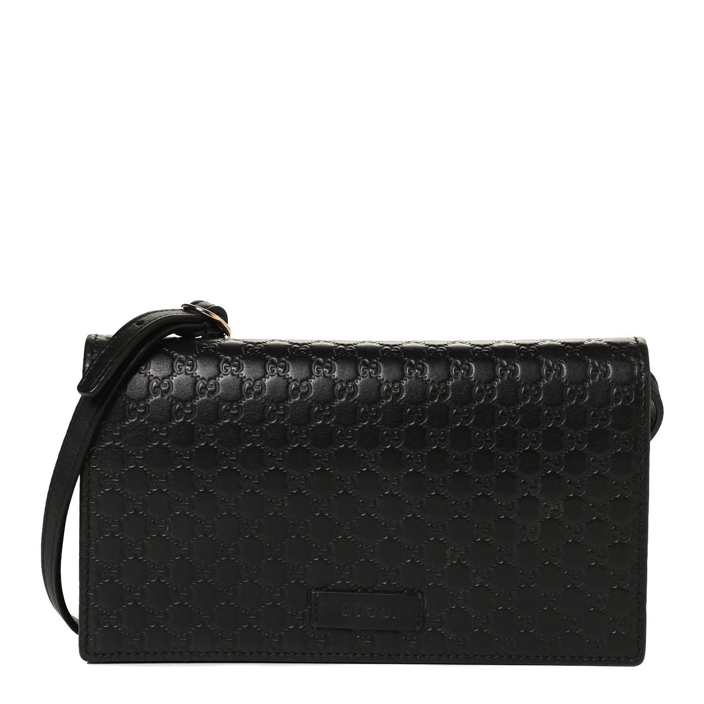Microguccissima Crossbody Wallet Black