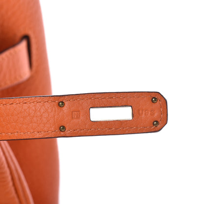 Hermes Taurillon Clemence Birkin 35 Orange 12 of 29