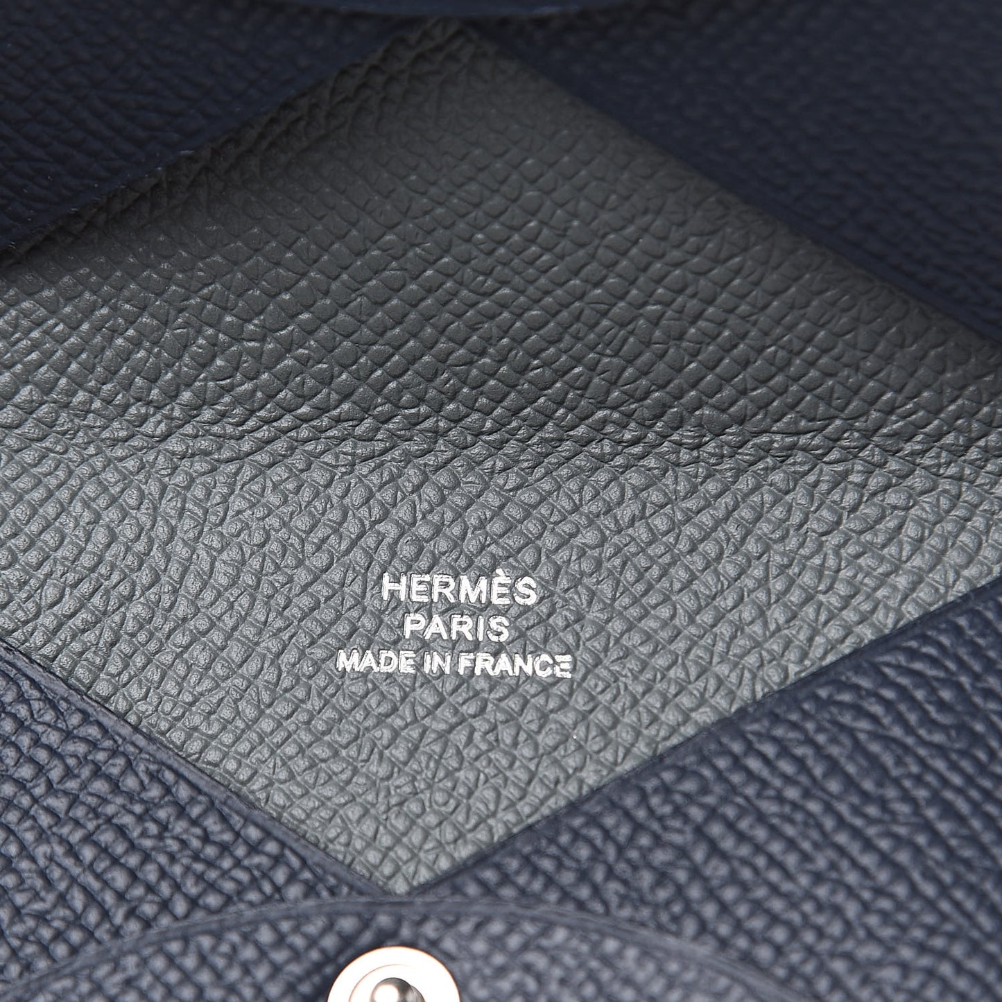 Epsom Verso Calvi Card Case Bleu Indigo Vert Amande