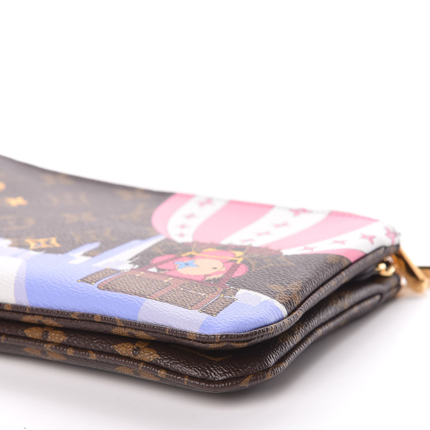 Louis Vuitton Monogram 2019 Christmas Animation Double Zip Pochette 6 of 11