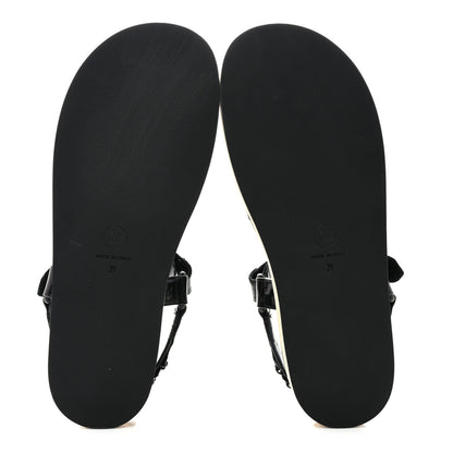 Chanel Laminated Goatskin Chain Sandals 39 Black 5 of 9