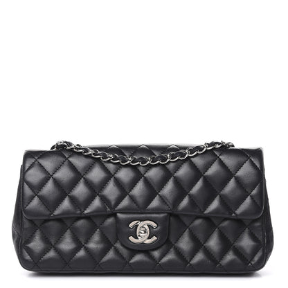 Chanel Lambskin Quilted East West Flap Black 1 of 13