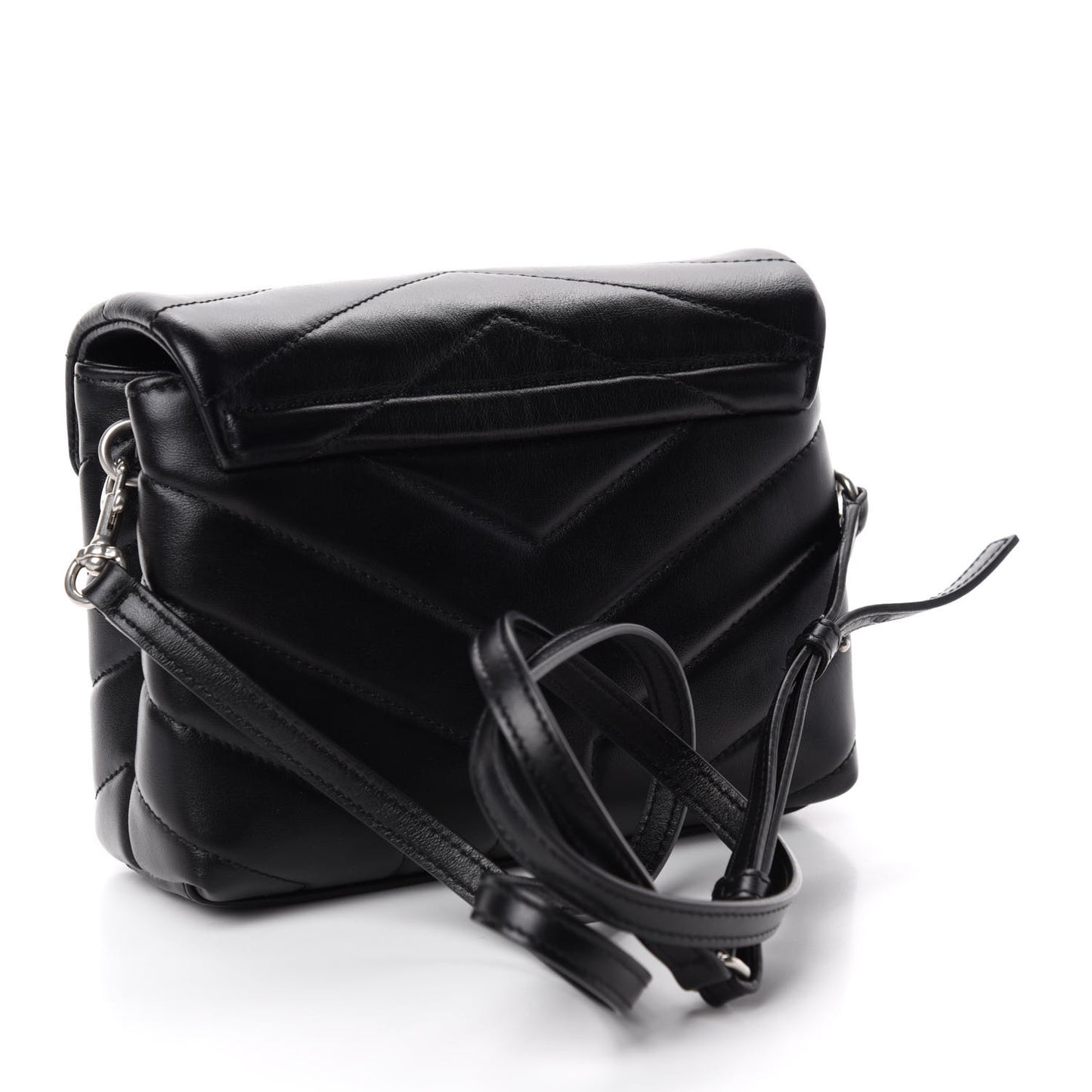 Calfskin Y Quilted Monogram Toy Loulou Crossbody Bag Black