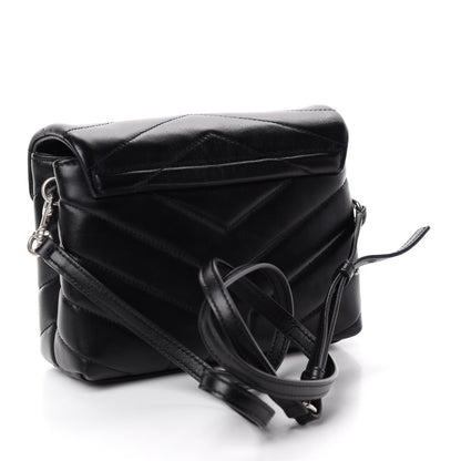 Saint Laurent Calfskin Y Quilted Monogram Toy Loulou Crossbody Bag Black 3 of 12