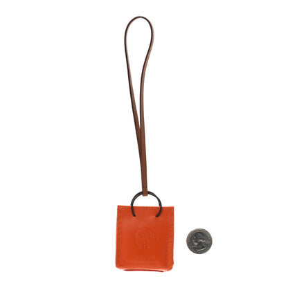 Hermes Milo Lambskin Swift Shopping Bag Charm Feu Gold 2 of 3