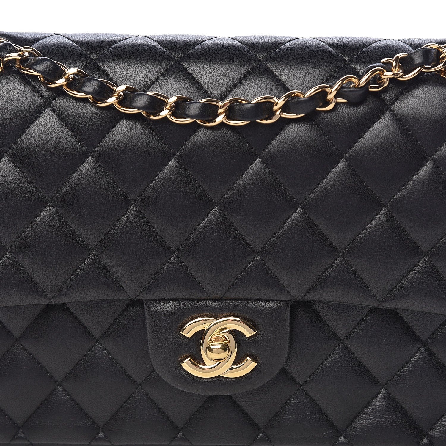 Chanel Lambskin Quilted Medium Double Flap Black 7 of 11