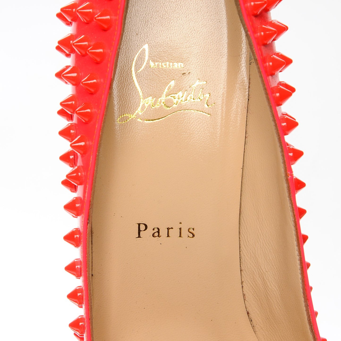 Patent Pigalle Spikes 100 Pumps 39.5 Fluo Rose Paris