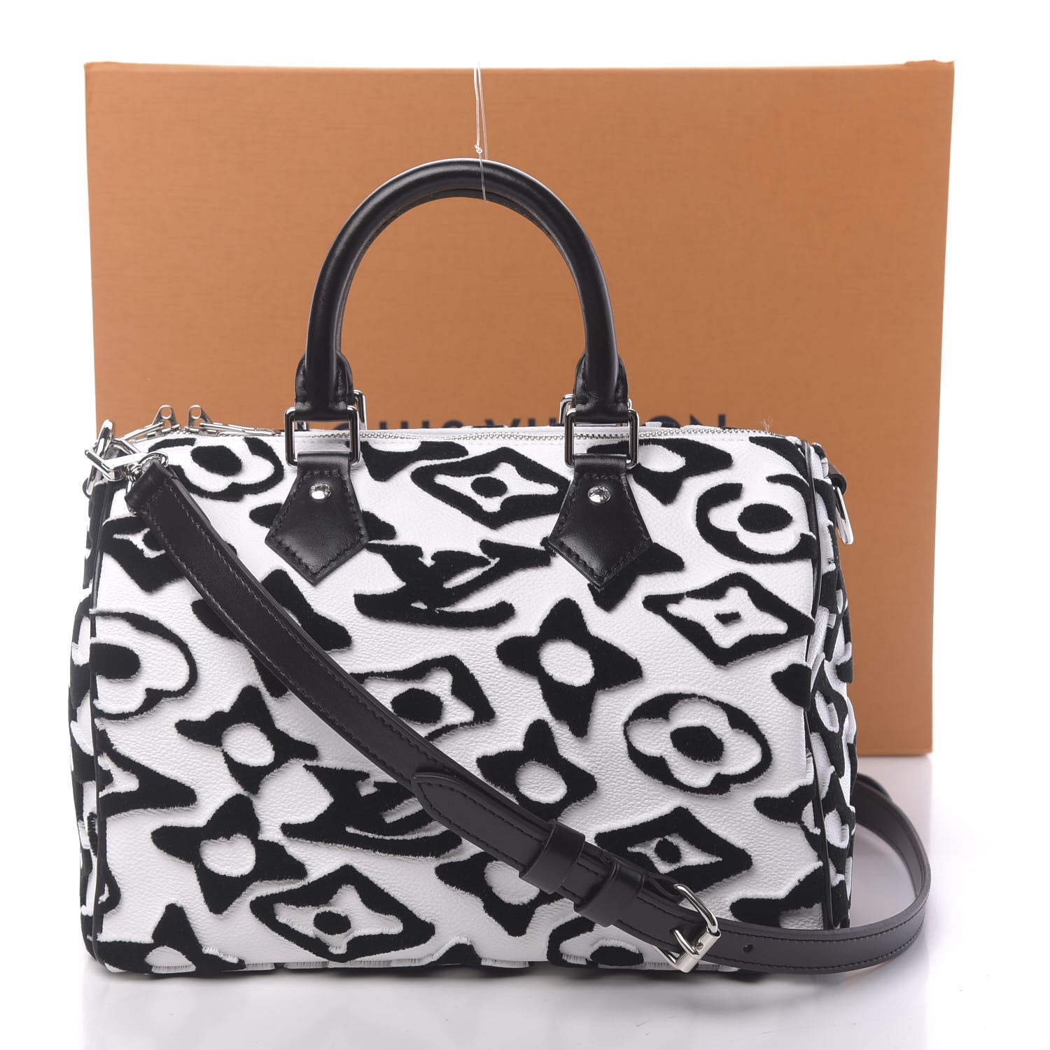 Louis Vuitton X UF Tufted Monogram Speedy Bandouliere 25 White Black 12 of 12