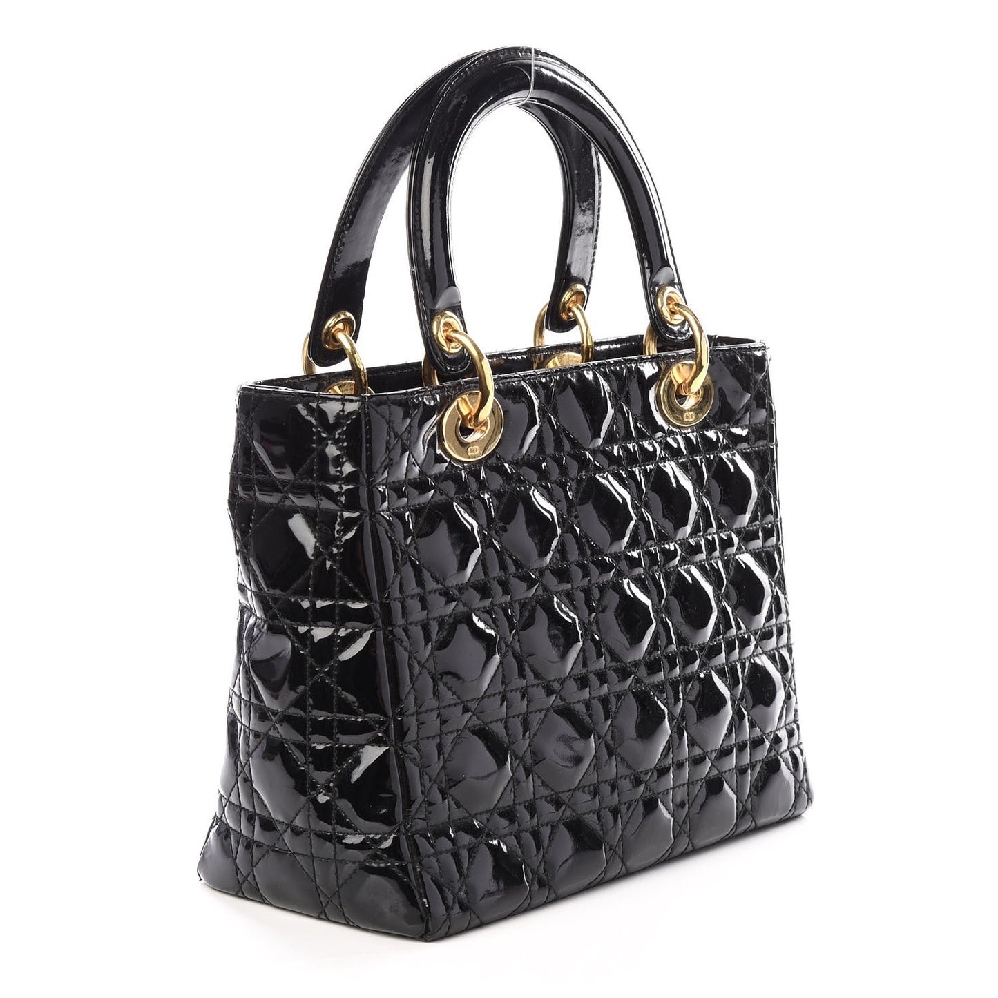 Patent Cannage Medium Lady Dior Black