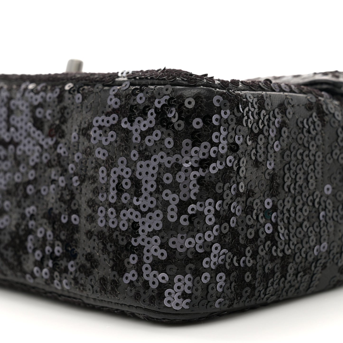 Sequin Lambskin Medium Moonlight on Water Flap Black