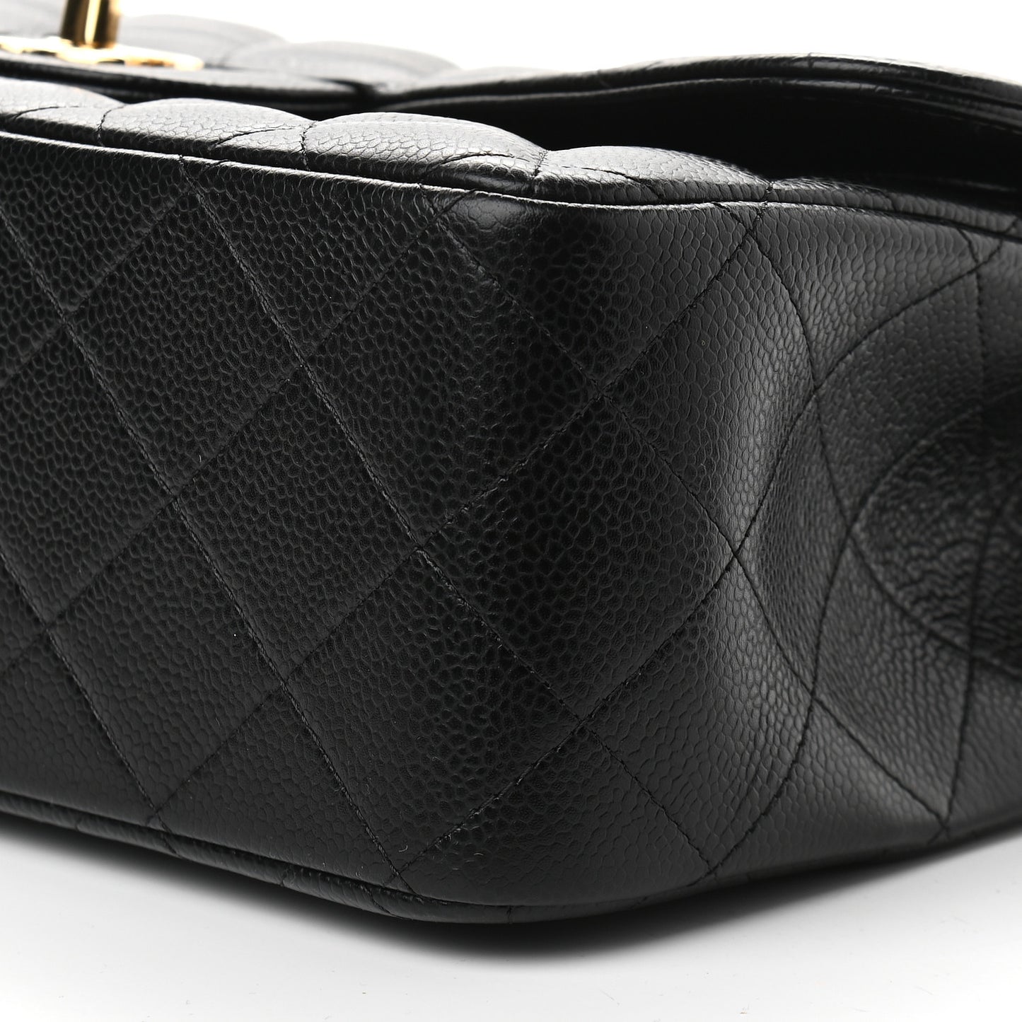 Caviar Quilted Jumbo Double Flap Black