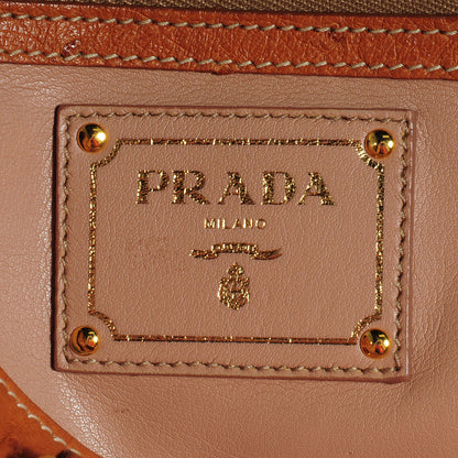 Prada Ostrich Executive Tote Cognac 7 of 12