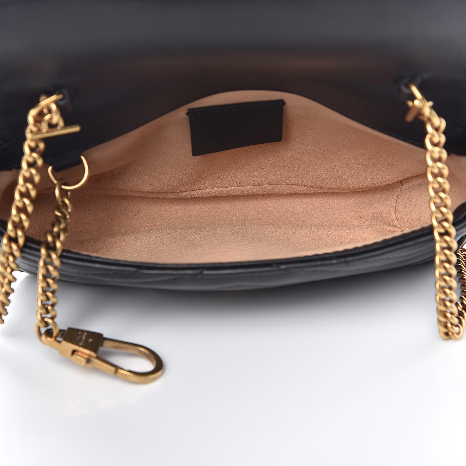 Gucci Calfskin Matelasse Super Mini GG Marmont Shoulder Bag Black 5 of 8