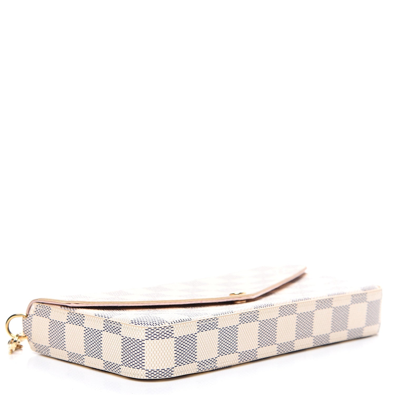 Louis Vuitton Damier Azur Pochette Felicie Chain Wallet Rose Ballerine 3 of 13