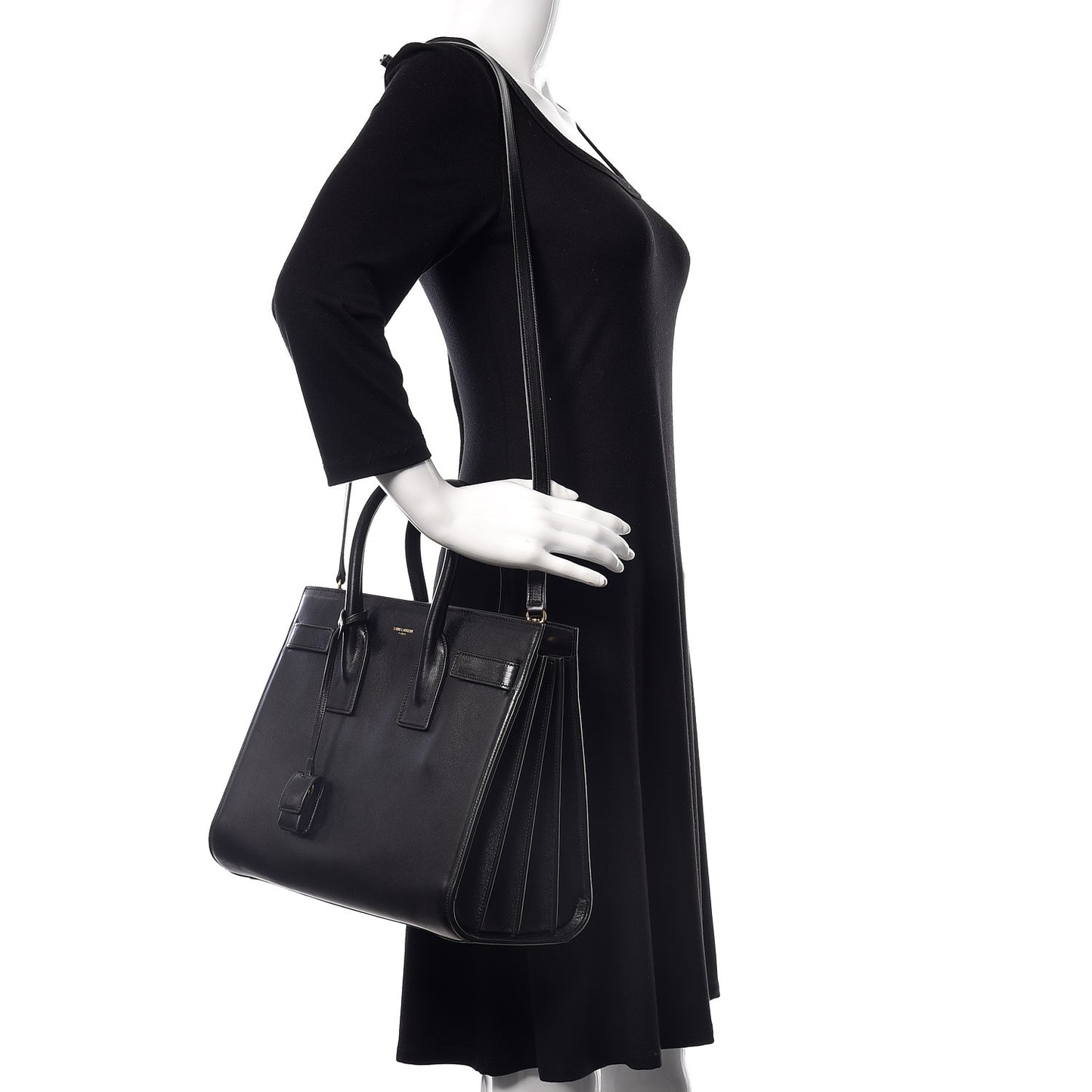 Calfskin Small Sac De Jour Black