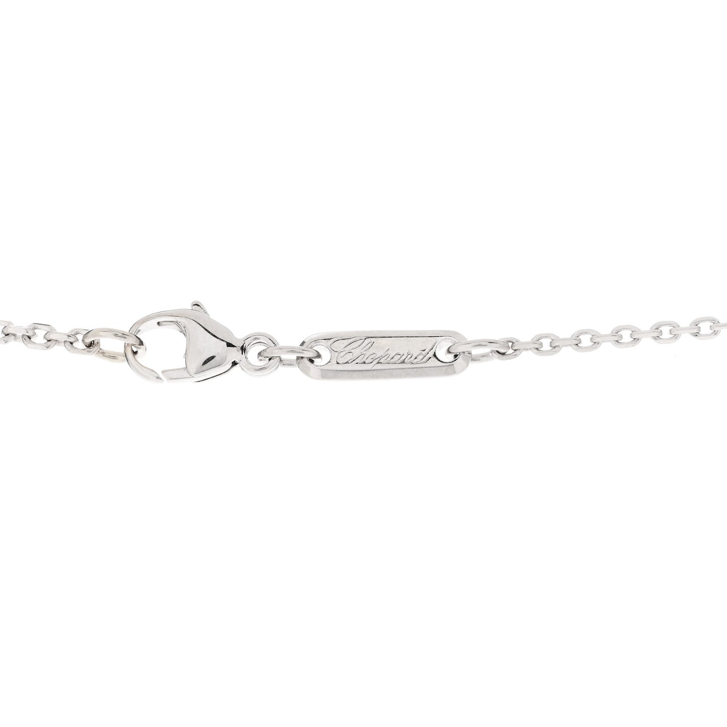 18K White Gold Diamond Happy Diamonds Square Pendant Necklace
