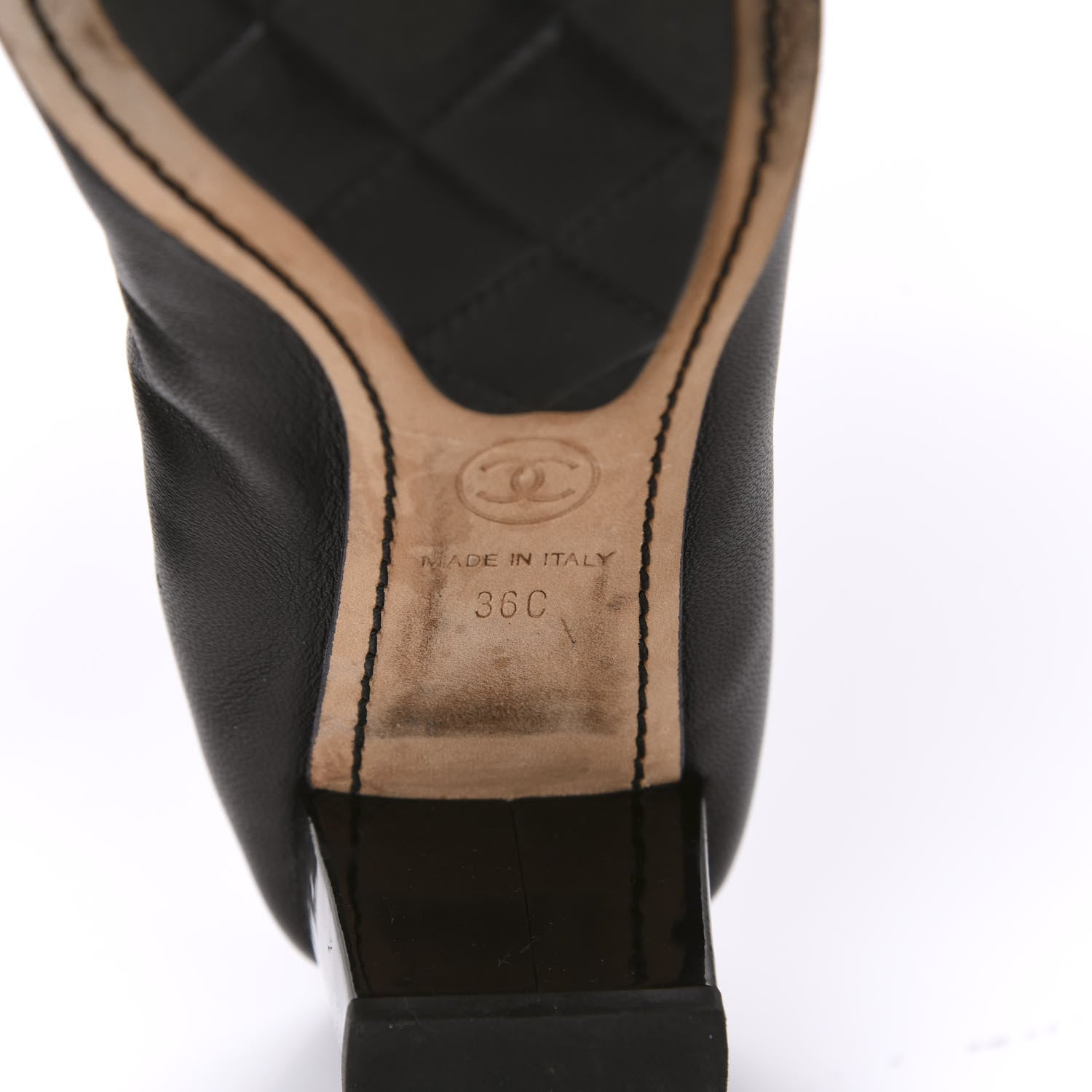 Chanel Lambskin Patent CC Elastic Pumps 36 Black 9 of 11