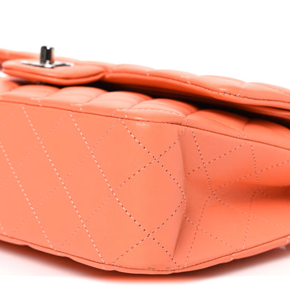 Chanel Lambskin Quilted Medium Double Flap Orange 10 of 11