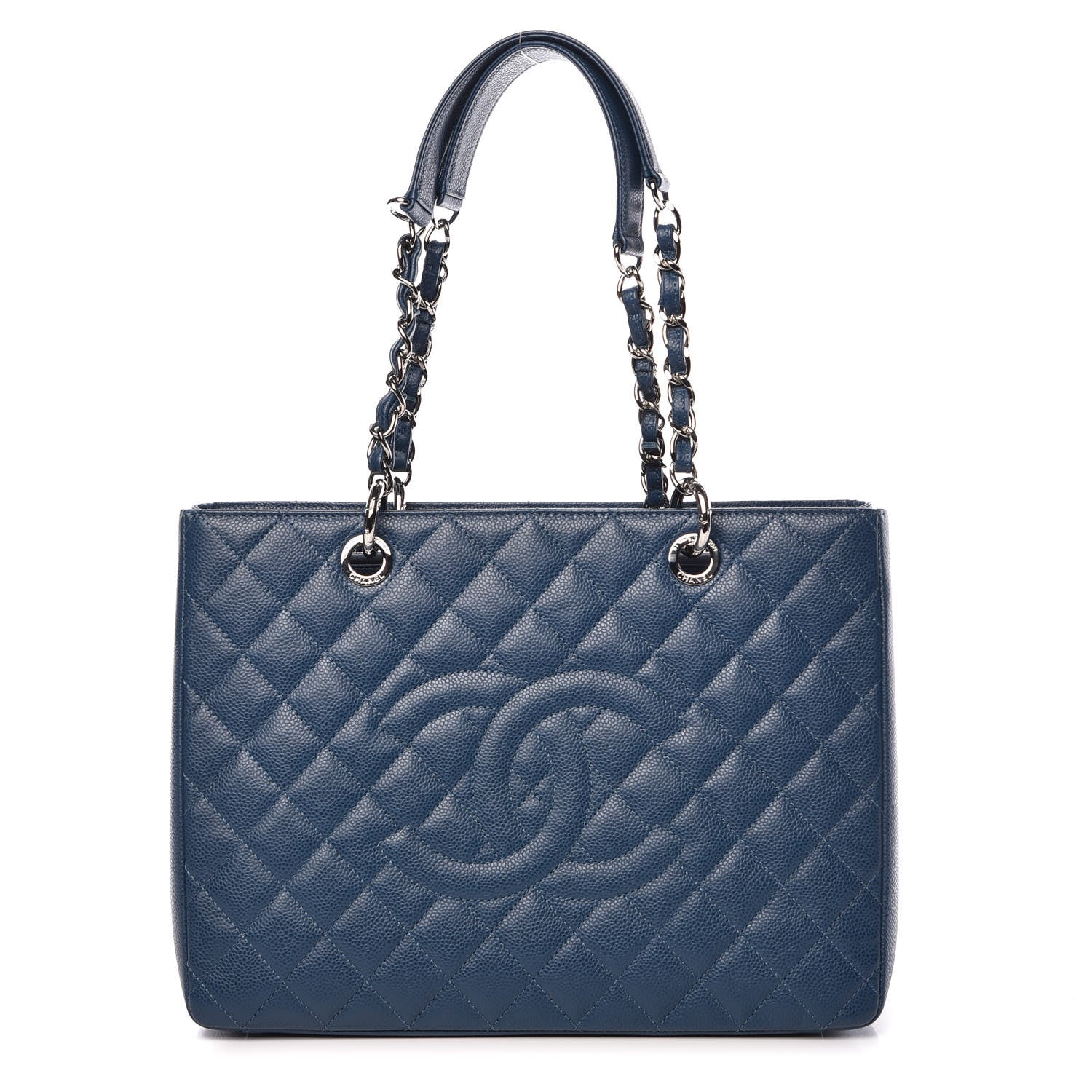 Chanel Caviar Quilted Grand Shopping Tote GST Dark Blue 1 of 11