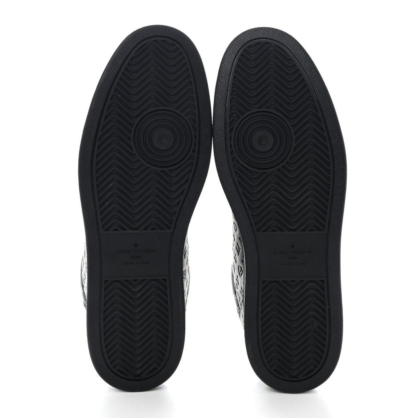 Calfskin Embossed Monogram Rivoli Mens Sneakers 8.5 Black