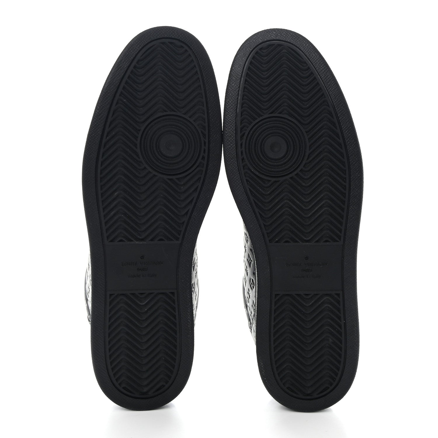Louis Vuitton Calfskin Embossed Monogram Rivoli Mens Sneakers 8.5 Black 5 of 8