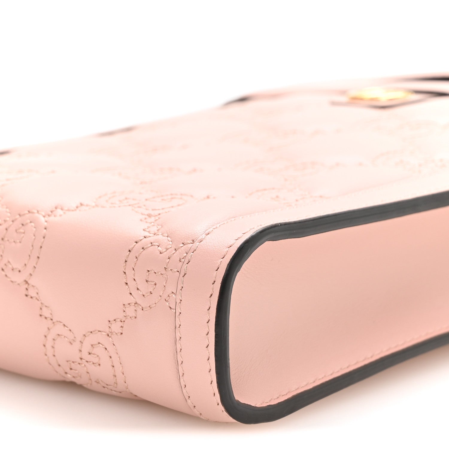 Gucci Calfskin GG Matelasse Mini Top Slip Handle Crossbody Bag Perfect Pink Natural 10 of 11