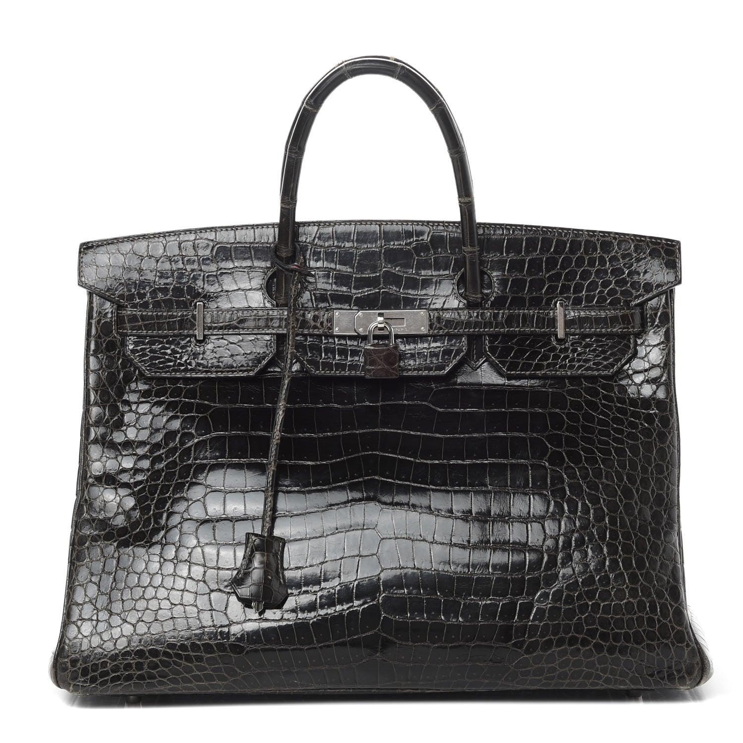 Hermes Shiny Porosus Crocodile Birkin 40 Graphite 1 of 45