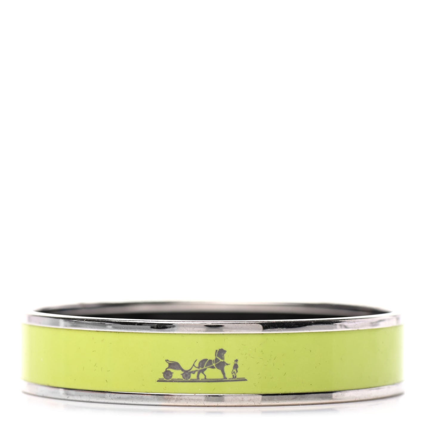 Enamel Printed Medium Caleche Bracelet 62 Lime