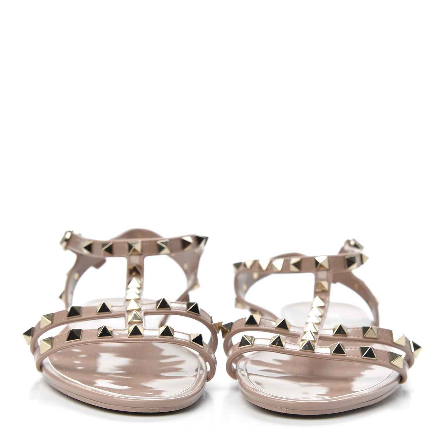 PVC Jelly Rockstud Caged Sandals 39 Poudre