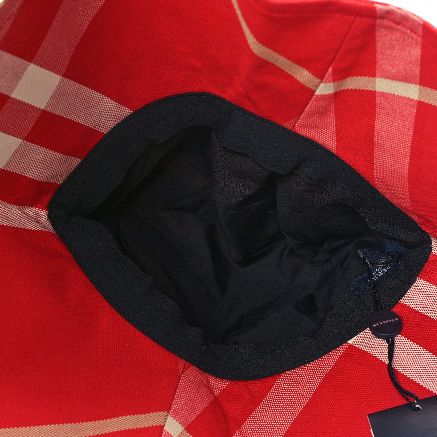 Burberry Technical Cotton Vintage Check Wide Brim Bucket Hat L Red 8 of 10