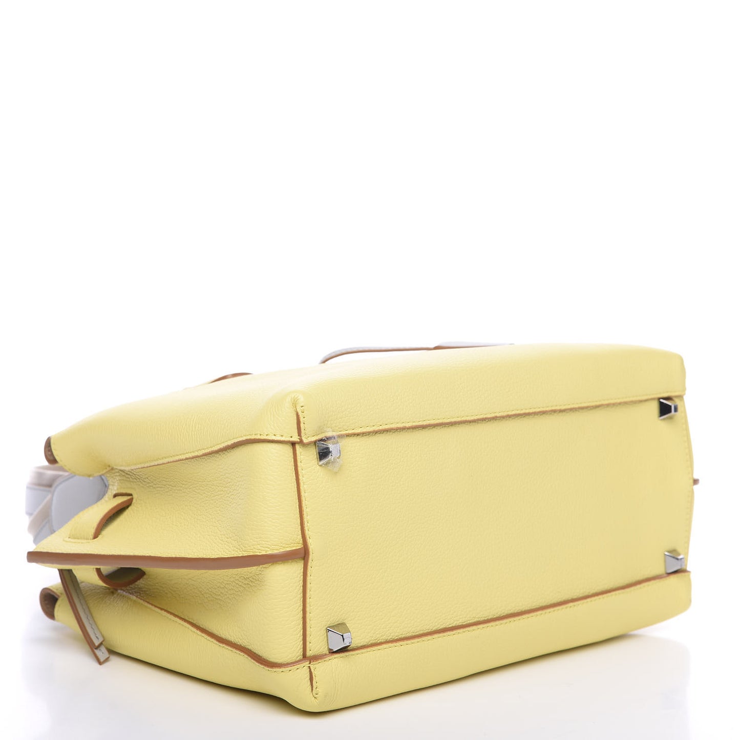 Grained Calfskin Medium Milla Tote Custard Yellow