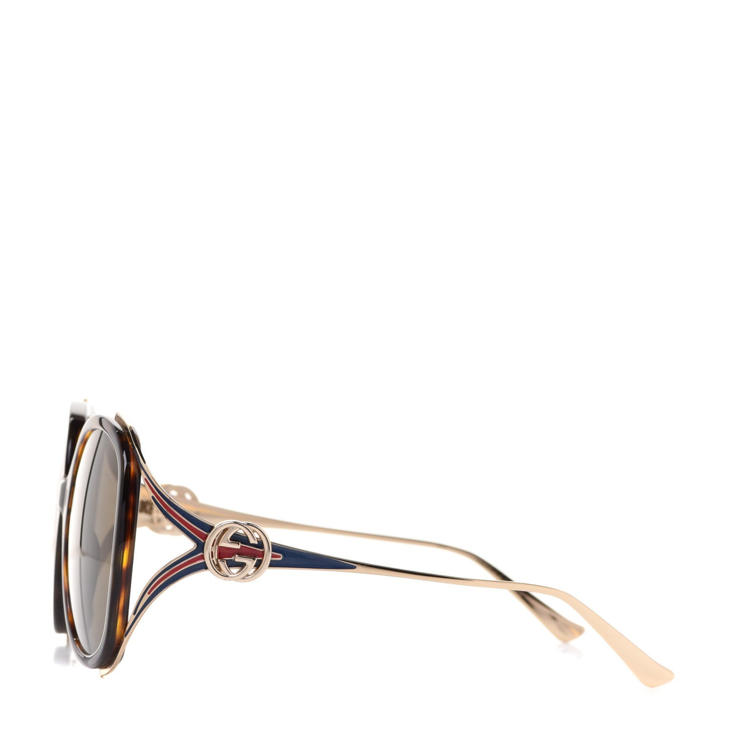 Oversized Round Frame GG0225S Sunglasses Tortoise