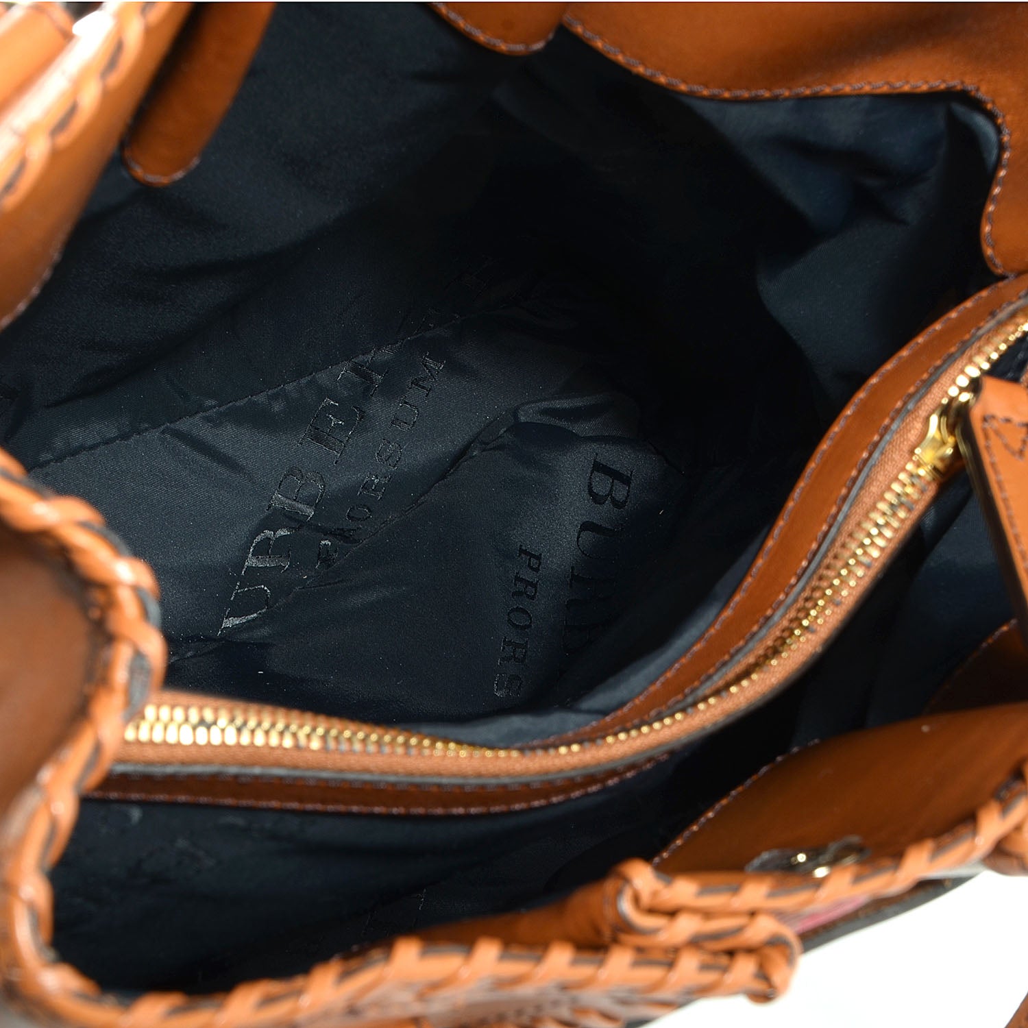 Burberry House Check Bridle Calfskin Medium Whipstitch Tote Light Tan 5 of 9