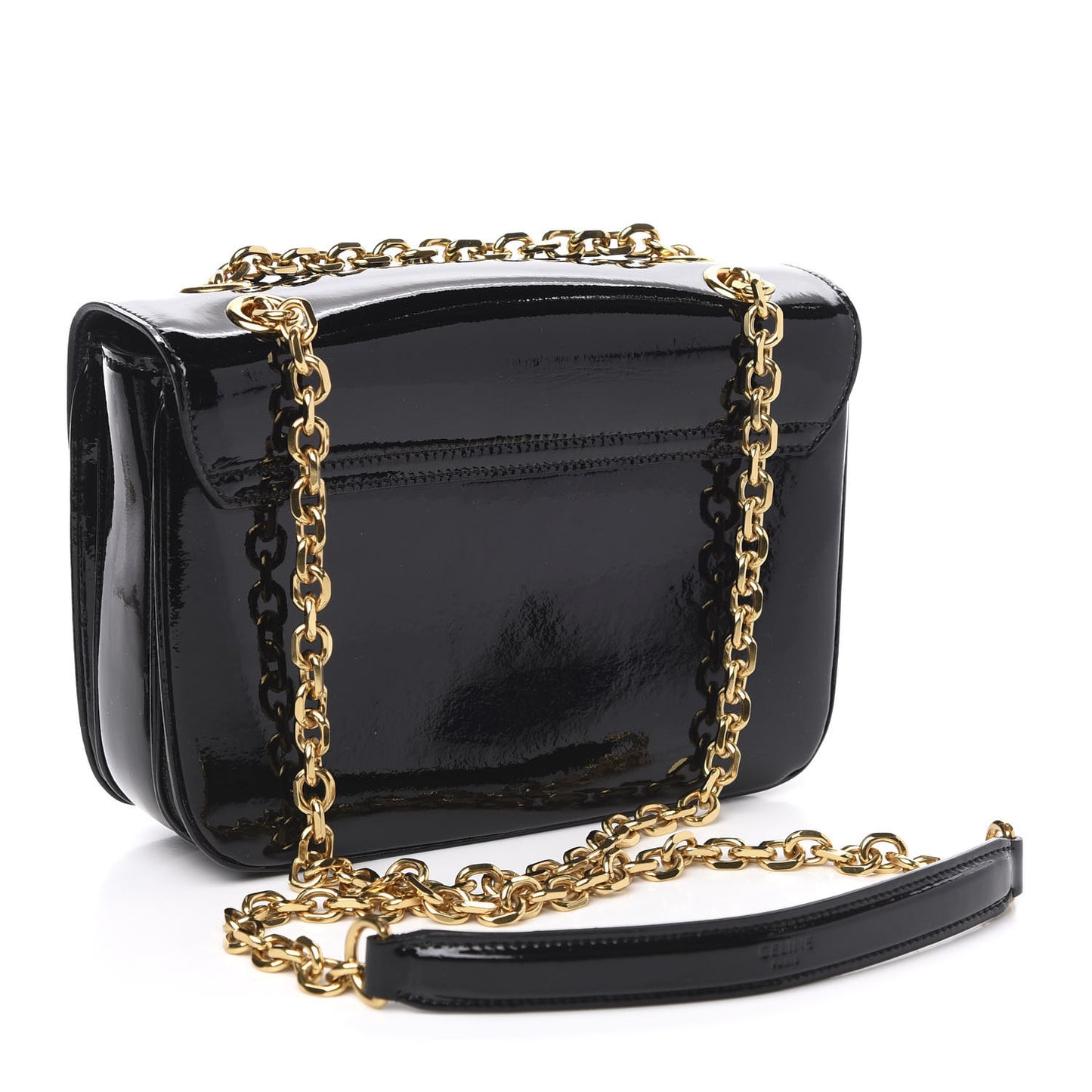 Patent Calfskin Medium C Bag Black