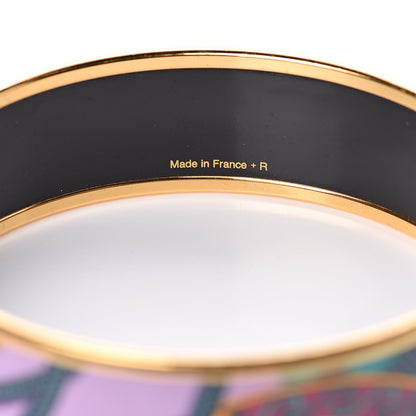 Hermes Enamel Printed Festival des Amazones Wide Bracelet 65 Vie D Artiste 5 of 6