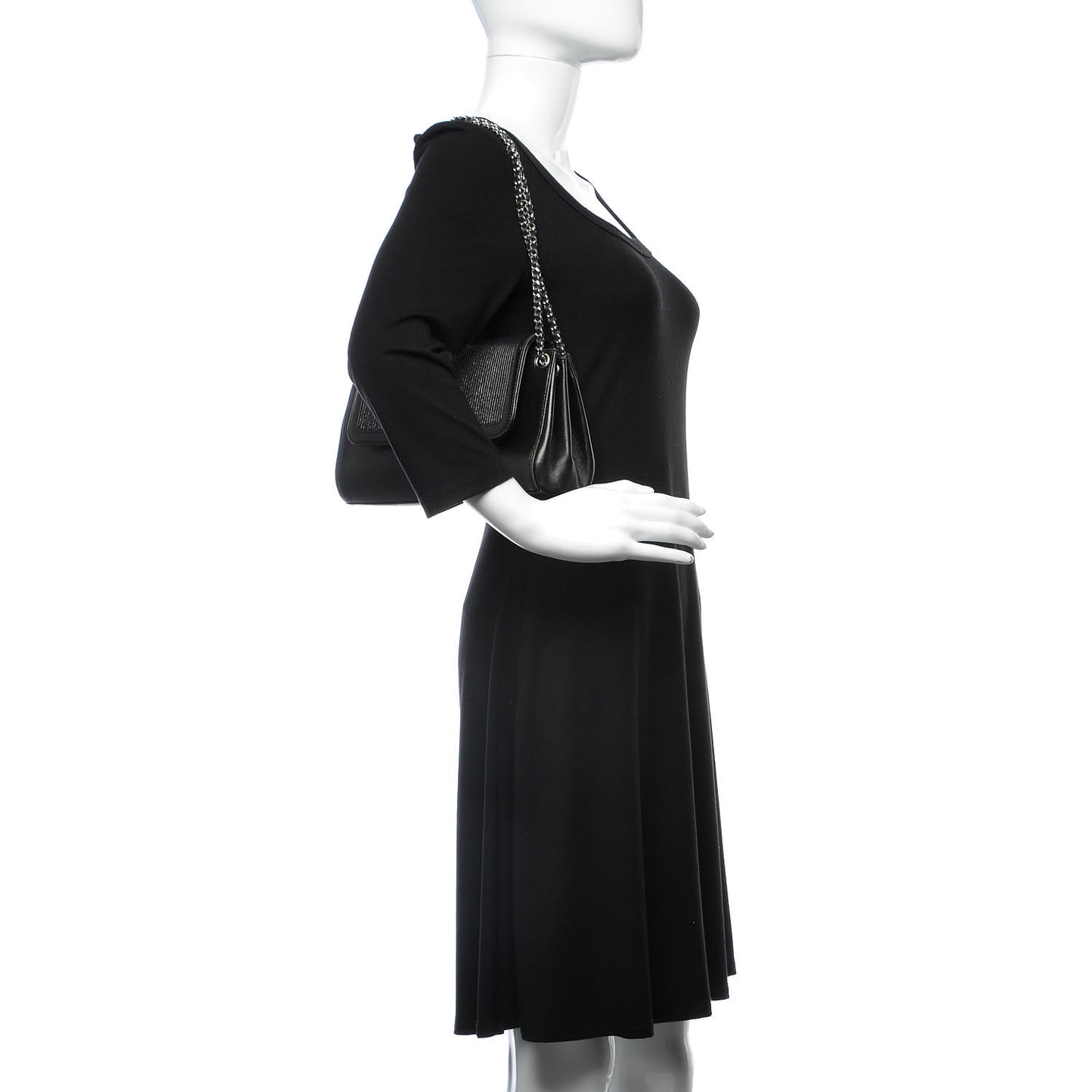 Lambskin Mademoiselle Accordion Flap Black