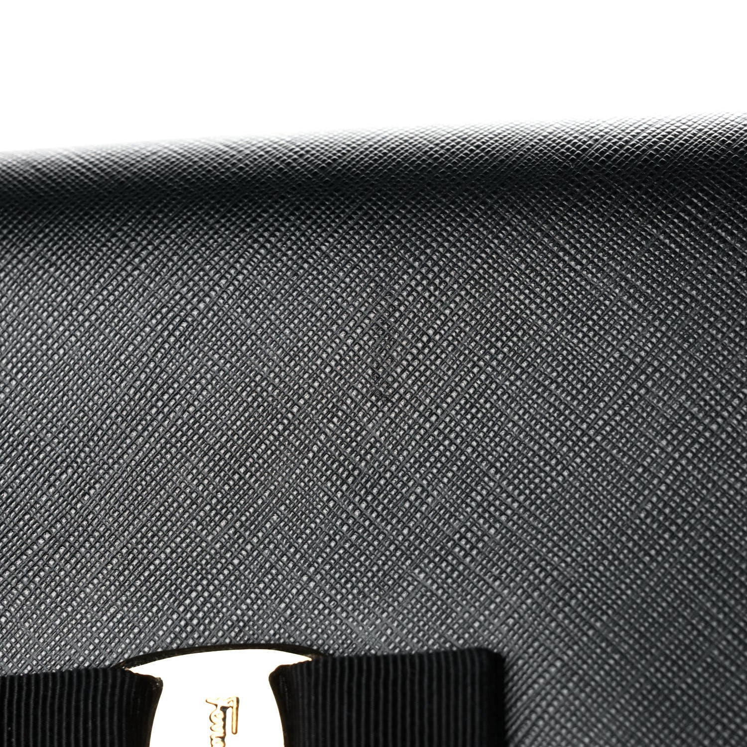 Salvatore Ferragamo Printed Calfskin Vara Bow Chain Flap Crossbody Black 15 of 15