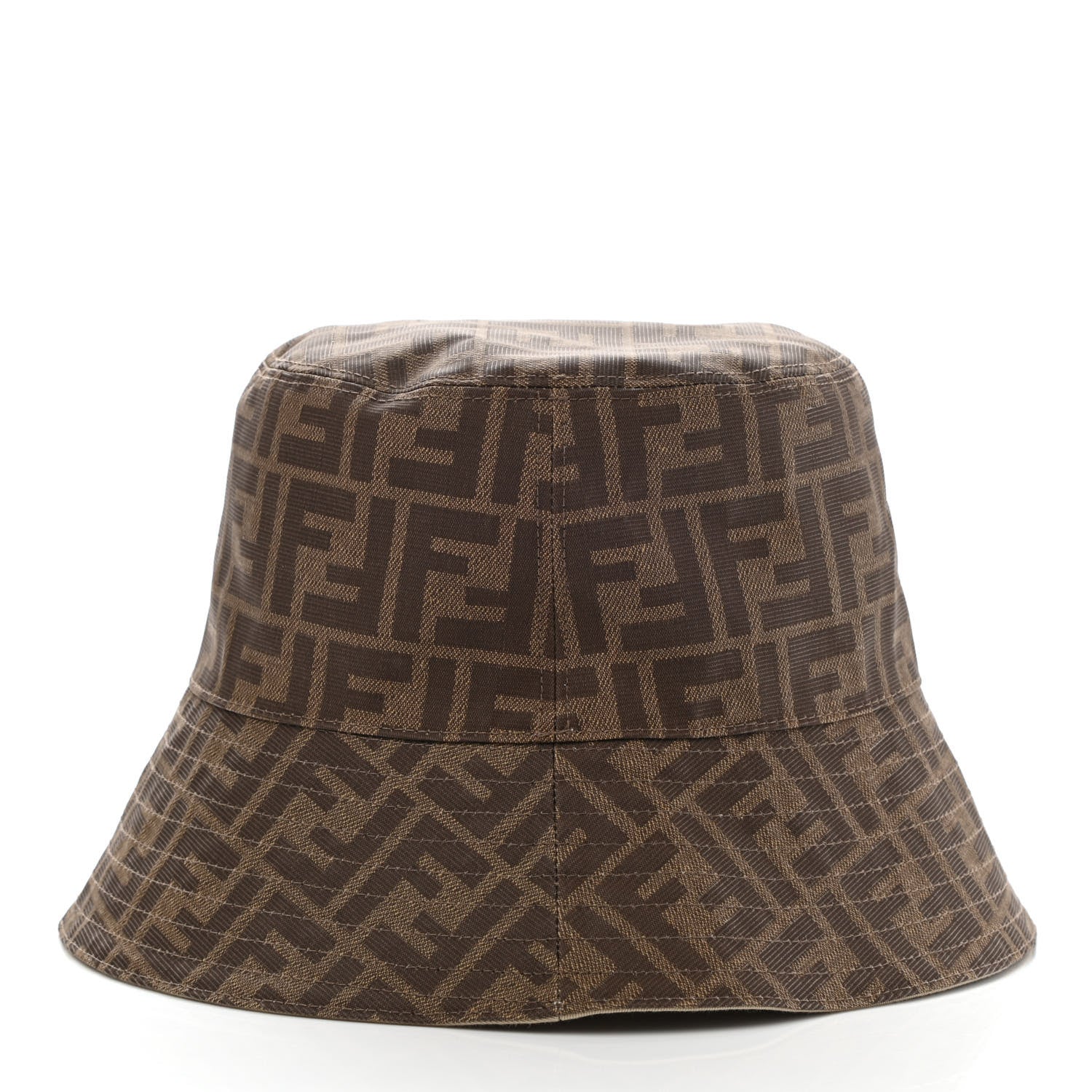 Fendi Technical Fabric FF Reversible Bucket Hat S Tobacco Beige 5 of 15
